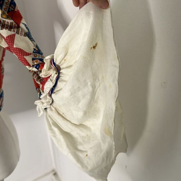 Vintage 60s Boned Patchwork Bell Sleeve Bodice As Is - Picture 5 of 9